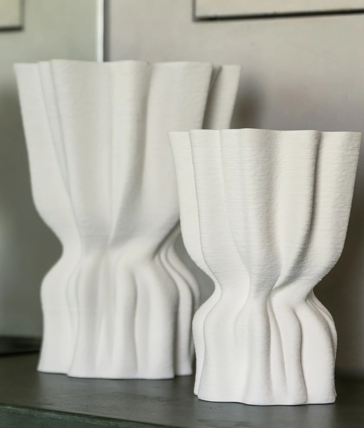 SP Collection Vaas 22x17,5xH29cm draped white Vea