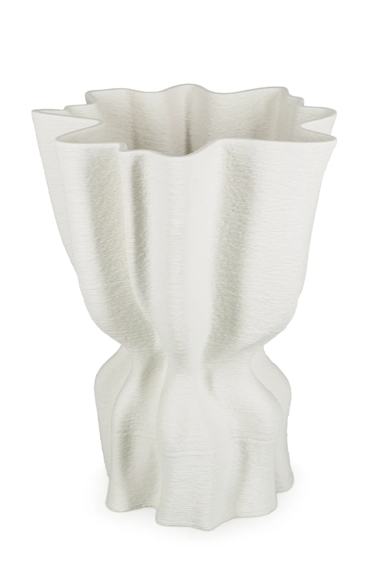 SP Collection Vaas 22x17,5xH29cm draped white Vea