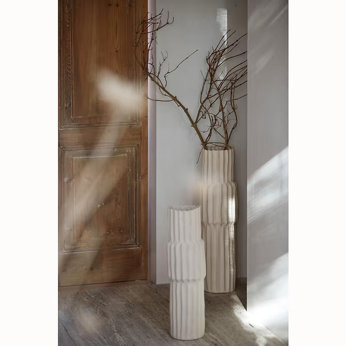 Light & Living Vaas Longa Keramiek, 58cm - Crème